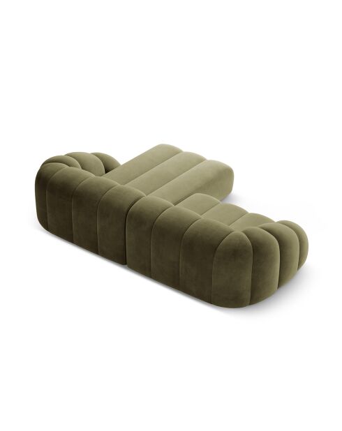 Canapé D'Angle Droit Velours Lyna 4 Places vert - 280x182x72 cm