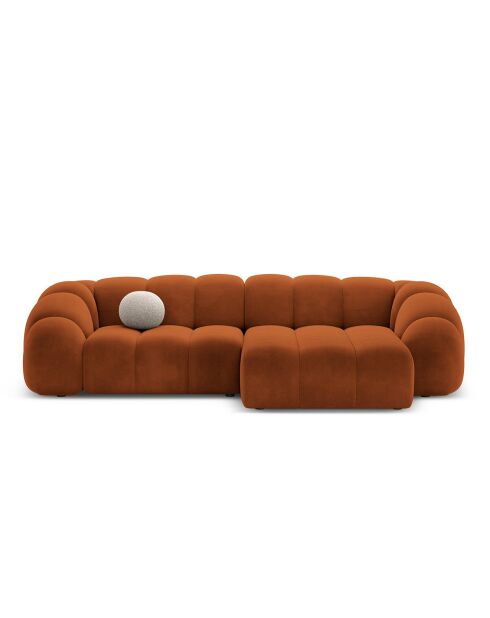 Canapé D'Angle Droit Velours Lyna 4 Places terracotta - 280x182x72 cm