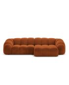 Canapé D'Angle Droit Velours Lyna 4 Places terracotta - 280x182x72 cm