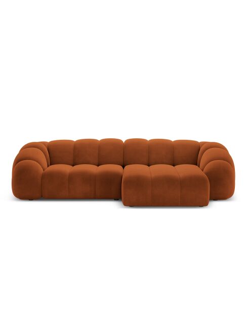 Canapé D'Angle Droit Velours Lyna 4 Places terracotta - 280x182x72 cm