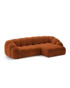 Canapé D'Angle Droit Velours Lyna 4 Places terracotta - 280x182x72 cm