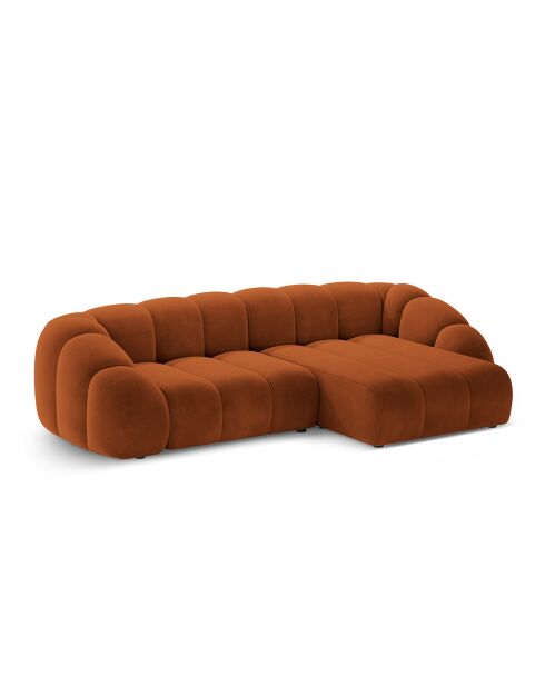 Canapé D'Angle Droit Velours Lyna 4 Places terracotta - 280x182x72 cm