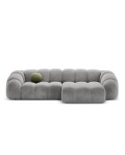 Canapé D'Angle Droit Velours Lyna 4 Places gris - 280x182x72 cm