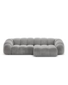 Canapé D'Angle Droit Velours Lyna 4 Places gris - 280x182x72 cm