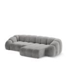 Canapé D'Angle Droit Velours Lyna 4 Places gris - 280x182x72 cm