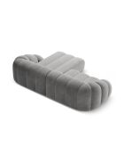 Canapé D'Angle Droit Velours Lyna 4 Places gris - 280x182x72 cm