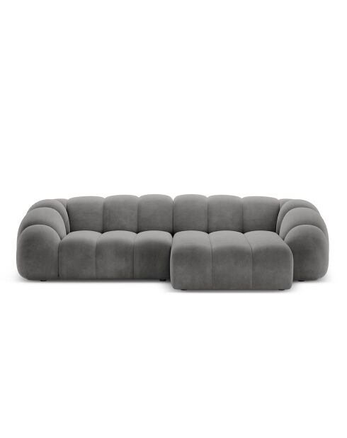 Lyna Velvet Rechterhoekbank 4-zits donkergrijs - 280x182x72 cm