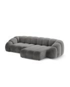 Canapé D'Angle Droit Velours Lyna 4 Places gris foncé - 280x182x72 cm