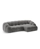 Canapé D'Angle Droit Velours Lyna 4 Places gris foncé - 280x182x72 cm