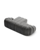 Canapé D'Angle Droit Velours Lyna 4 Places gris foncé - 280x182x72 cm