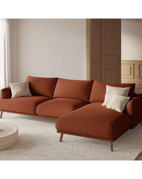 Canapé D'Angle Droit Margot 4 Places brique - 285x170x75 cm