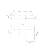 Canapé D'Angle Droit Margot 4 Places brique - 285x170x75 cm