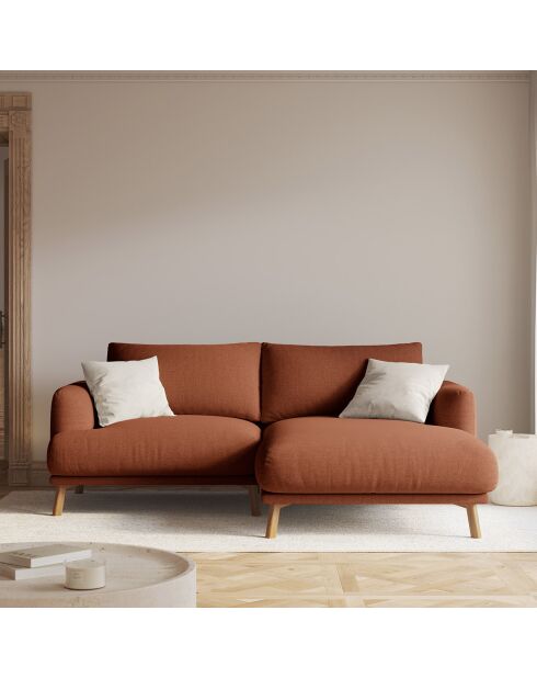 Canapé D'Angle Droit Margot 3 Places brique - 200x170x76 cm