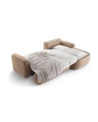 Canapé Angle Droit Modulable Velours convertible Adriana 5 Places beige foncé - 271x174x94 cm