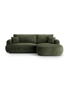 Canapé Angle Droit Modulable Velours convertible Adriana 5 Places vert - 271x174x94 cm
