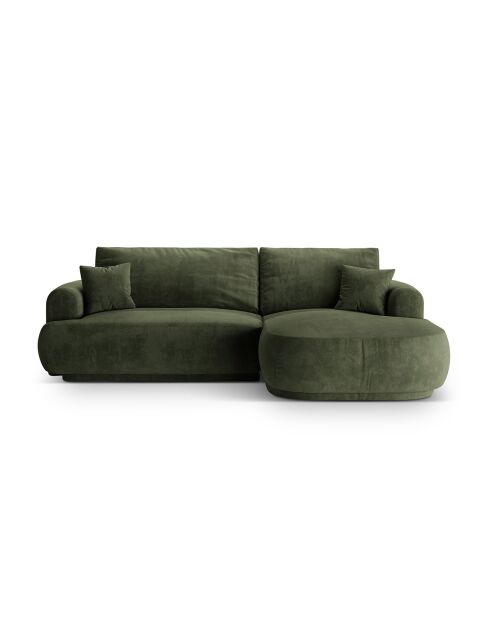 Canapé Angle Droit Modulable Velours convertible Adriana 5 Places vert - 271x174x94 cm
