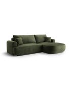 Canapé Angle Droit Modulable Velours convertible Adriana 5 Places vert - 271x174x94 cm