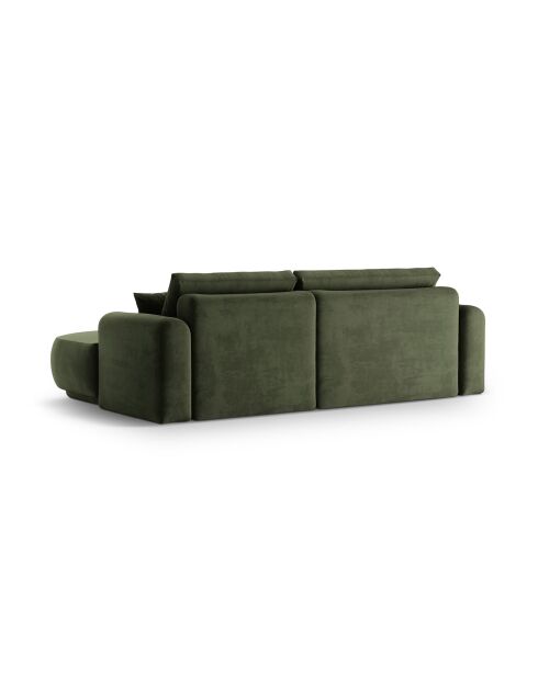 Canapé Angle Droit Modulable Velours convertible Adriana 5 Places vert - 271x174x94 cm