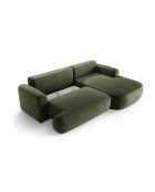 Canapé Angle Droit Modulable Velours convertible Adriana 5 Places vert - 271x174x94 cm