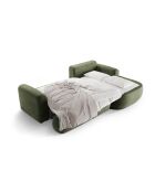 Canapé Angle Droit Modulable Velours convertible Adriana 5 Places vert - 271x174x94 cm