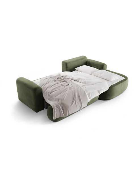 Canapé Angle Droit Modulable Velours convertible Adriana 5 Places vert - 271x174x94 cm