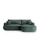Canapé Angle Droit Modulable Velours convertible Adriana 5 Places pétrole - 271x174x94 cm