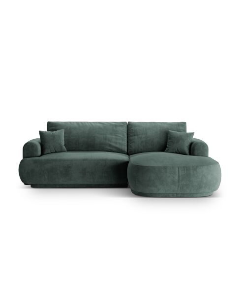 Canapé Angle Droit Modulable Velours convertible Adriana 5 Places pétrole - 271x174x94 cm