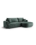 Canapé Angle Droit Modulable Velours convertible Adriana 5 Places pétrole - 271x174x94 cm