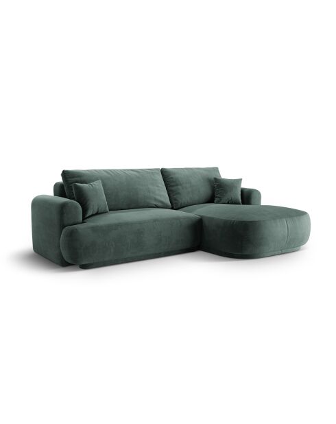 Canapé Angle Droit Modulable Velours convertible Adriana 5 Places pétrole - 271x174x94 cm