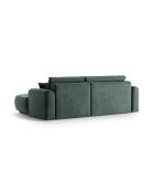 Canapé Angle Droit Modulable Velours convertible Adriana 5 Places pétrole - 271x174x94 cm