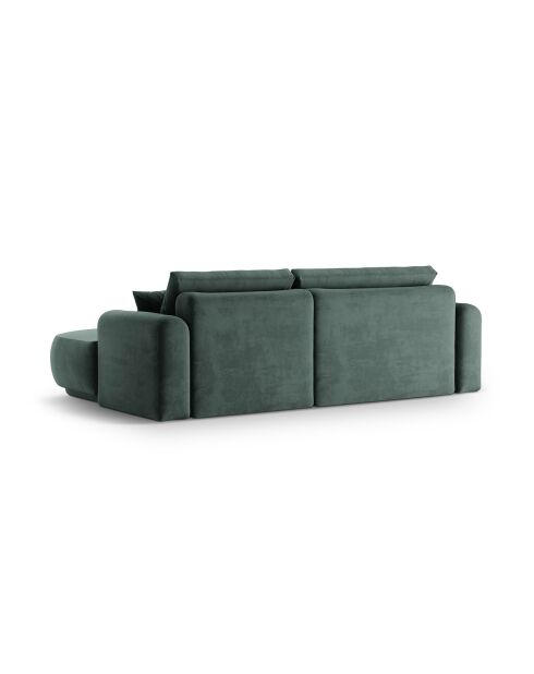 Canapé Angle Droit Modulable Velours convertible Adriana 5 Places pétrole - 271x174x94 cm