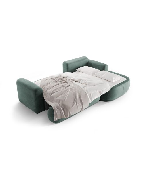 Canapé Angle Droit Modulable Velours convertible Adriana 5 Places pétrole - 271x174x94 cm