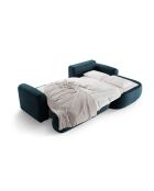Canapé Angle Droit Modulable Velours convertible Adriana 5 Places pétrole profond - 271x174x94 cm