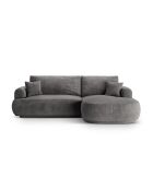 Canapé Angle Droit Modulable Velours convertible Adriana 5 Places gris - 271x174x94 cm