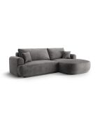 Canapé Angle Droit Modulable Velours convertible Adriana 5 Places gris - 271x174x94 cm