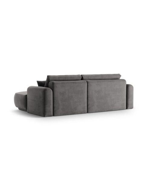 Canapé Angle Droit Modulable Velours convertible Adriana 5 Places gris - 271x174x94 cm