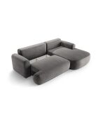 Canapé Angle Droit Modulable Velours convertible Adriana 5 Places gris - 271x174x94 cm