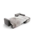 Canapé Angle Droit Modulable Velours convertible Adriana 5 Places gris - 271x174x94 cm