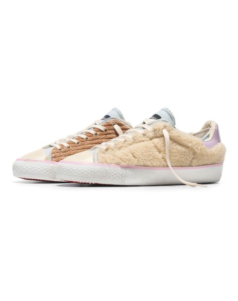 Beige Starless sneakers met laag polair fleece