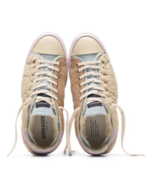 Beige Starless sneakers met laag polair fleece
