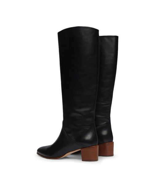 Bottes en Cuir 45MM noires - Talon 4.5 cm