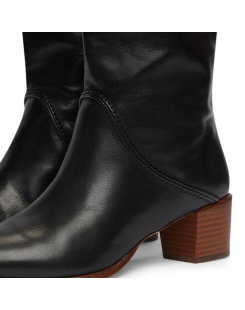 Bottes en Cuir 45MM noires - Talon 4.5 cm