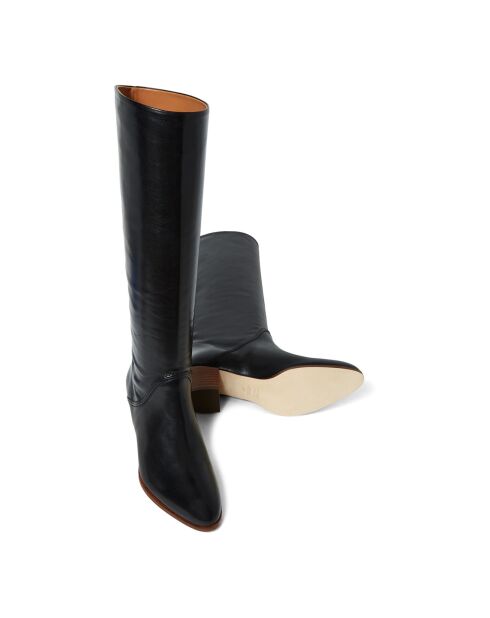Bottes en Cuir 45MM noires - Talon 4.5 cm