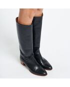 Bottes en Cuir 45MM noires - Talon 4.5 cm