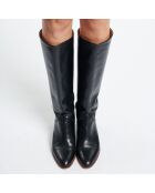 Bottes en Cuir 45MM noires - Talon 4.5 cm