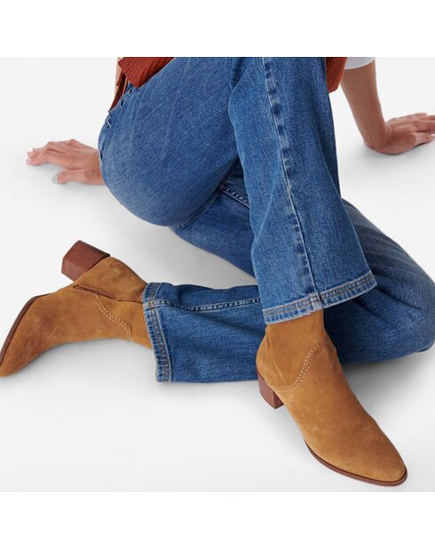 Bottines en Cuir Suède 45MM ambre - Talon 4.5 cm