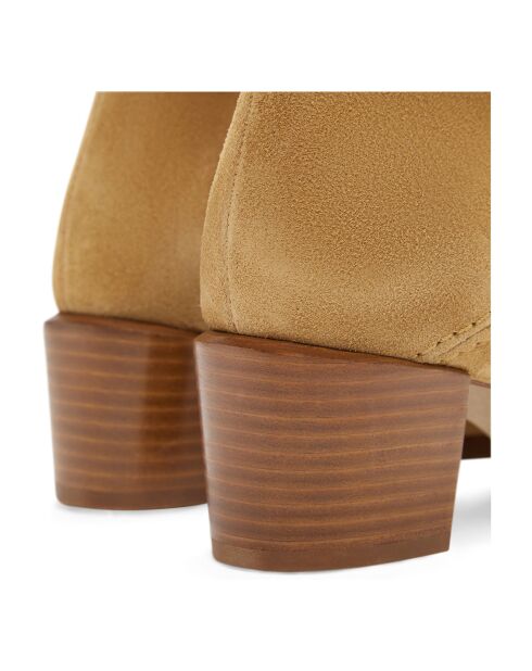 Bottines en Cuir Suède 45MM ambre - Talon 4.5 cm