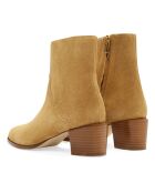 Bottines en Cuir Suède 45MM ambre - Talon 4.5 cm