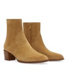 Bottines en Cuir Suède 45MM ambre - Talon 4.5 cm