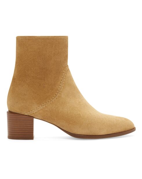 Bottines en Cuir Suède 45MM ambre - Talon 4.5 cm
